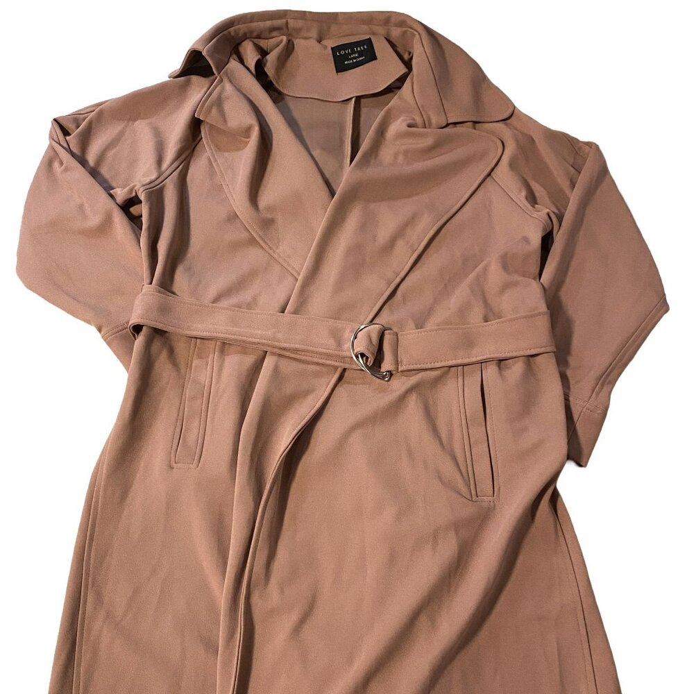 WOMEN, LOVE TREE LARGE, PINK, TRENCH COAT